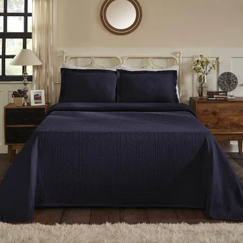 Vista 90 de Superior Fleur De Lis - Juego de colcha de algodón de 2 piezas, decoración de cama para el hogar, colcha decorativa con textura, 1 funda
