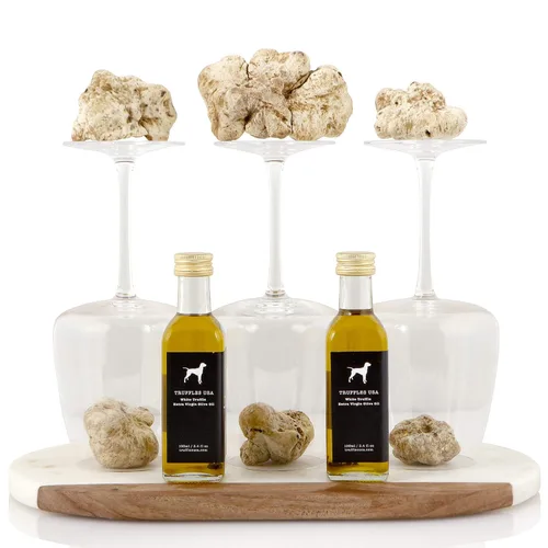 Vista 4 de TRUFFLES USA Aceite de trufa blanca de alta calidad, 3.4 onzas líquidas, aceite de oliva virgen extra con infusión de trufa, importado de Italia