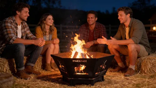 Vista 10 de Fogata para campamento, hoguera plegable de 27.5 pulgadas para patio exterior, quema de leña, al aire libre, interior, barbacoa, picnic, hoguera
