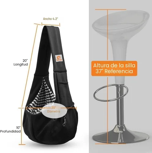 Vista 7 de Tomkas Canguro portaperros para perros pequeños, bolsillo clásico y correa clásica, para mascotas de 3 a 10 lb (negro)