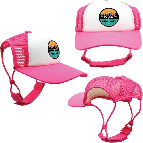 Vista 30 de Sunset Collection, sombreros de camionero de PupLid para perros (XXS) Protección solar elegante de alta calidad para el perro moderno, ajustable