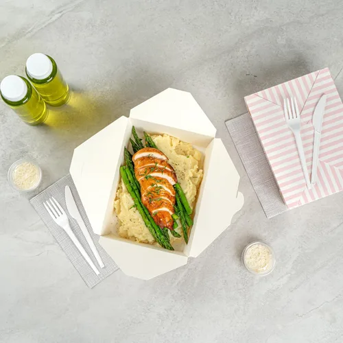 Vista 41 de Restaurantware Bio Tek - Cajas para llevar de 30 onzas, 200 loncheras para llevar, cierre de tabulación, resistentes al calor, desechables, de papel