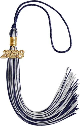 Vista 268 de Endea Graduation - Borla de doble color mixto con fecha dorada (negro/dorado antiguo, 2021)