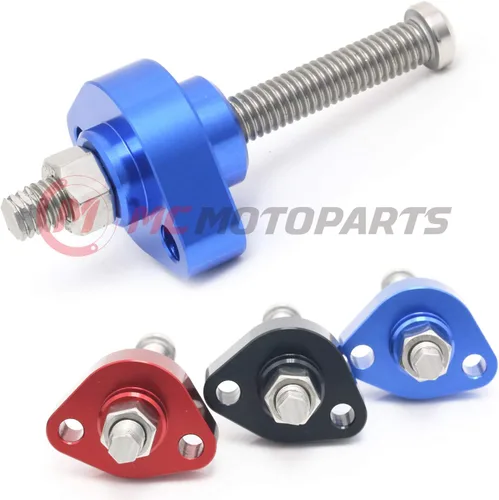 Vista 3 de MC MOTOPARTS CNC ajustable HP Manual Cam cadena tensor compatible con CBR600 F4 CBR600 F4i 99-2006 2004 2005 (azul)