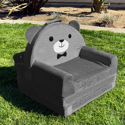 Vista 8 de Sofá Cama Infantil ORWIPO con Funda Desmontable y Lavable y Respaldo con Cinta Adhesiva – Silla Plegable para Niños Pequeños, Cómodo Mobiliario