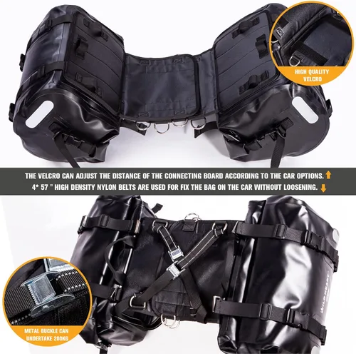 Vista 4 de WILD HEART Bolsa impermeable Alforjas de motocicleta 40L Bolsa de tanque Bolsas laterales de motor