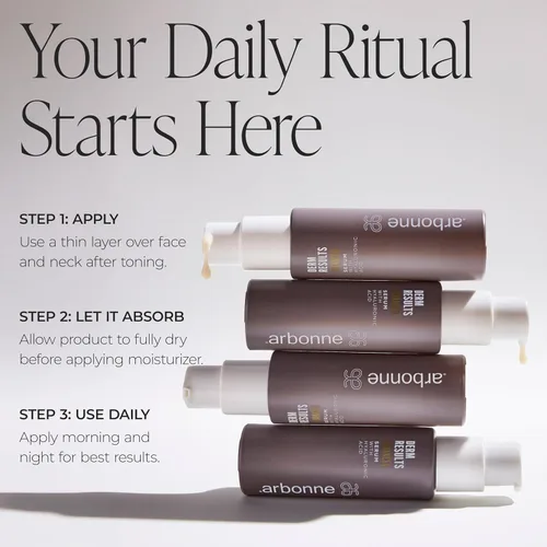 Vista 3 de Arbonne DermResults Advanced Toning Essence con refuerzo mineral y DermResults Suero avanzado de ácido hialurónico para rostro con DermResults