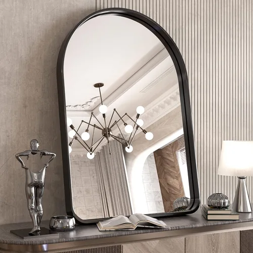 Vista 38 de TokeShimi Espejo de pared de baño de níquel cepillado de 20 x 30 pulgadas, marco de metal, esquina redonda, rectangular, para decoración del hogar