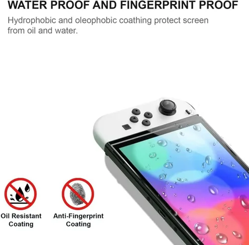 Vista 5 de Paquete de 2 protectores de pantalla de vidrio templado para Nintendo Switch OLED