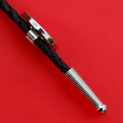 Vista 8 de US 1913 ~ 1938 Indian Head Buffalo Nickel 5 Cent Coin Silver Plated Slide 36" Cuero Cuero Bolo Tie NUEVO