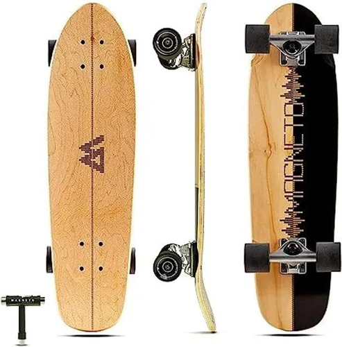 Vista 11 de Magneto - Patineta Completa 70 x 19 cm Madera de Arce Canadiense Ruedas de Uretano de 60 MM Tabla de Doble Patada Cóncava Patineta Cruiser