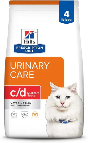 Vista 15 de Comida seca para gatos Hill's Prescription Diet c/d Multicare Stress Urinary Care con pollo, dieta veterinaria, bolsa de 8.5 lb