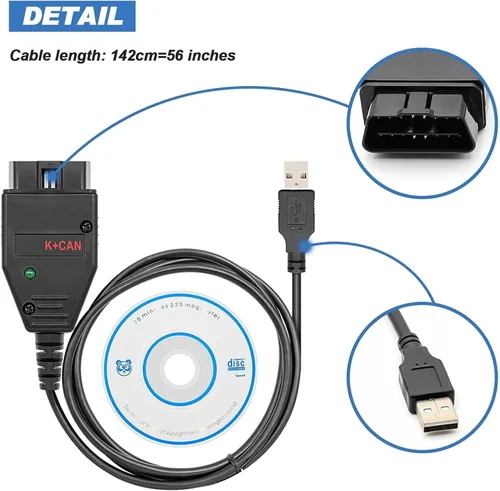 Vista 6 de OBD2 K+CAN Commander 1.4 Cable lector de código FTDI FT232RL chip OBDII herramienta de diagnóstico escáner para VAG para Audi para VW para Skoda