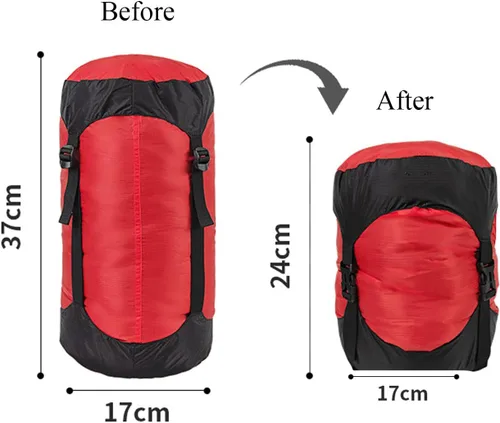 Vista 3 de 2 sacos de compresión, 8 L, 18 L, 25 L, 35 L, saco de dormir ligero, saco de compresión para campamento, senderismo, viajes de mochilero (verde, 5L)