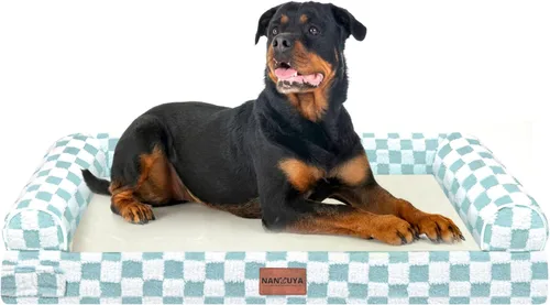 Vista 63 de Cama ortopédica lavable para perros pequeños: cama con cojines de apoyo para perros pequeños y gatos, cama impermeable de espuma tipo caja de Gris