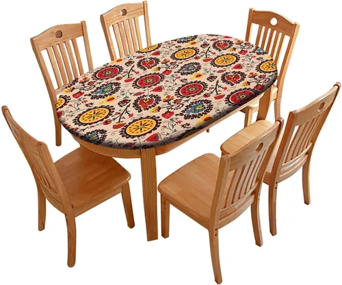 Vista 20 de Mantel ajustable ovalado de otoño, con borde elástico de hoja de arce, manteles de poliéster, para interiores, restaurantes, exteriores, terraza