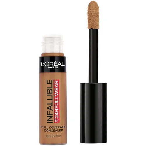 Vista 14 de L'Oreal Paris Makeup Infalible Full Wear Corrector mate impermeable, cobertura completa, tono de piel claro (Porcelain), 0.33 fl oz