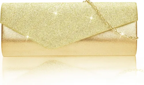 Larcenciel Women's Evening Handbag, Glitter Sequins Envelope Clutch Purses wChain for Mother's Day Gift Party Prom Cockta