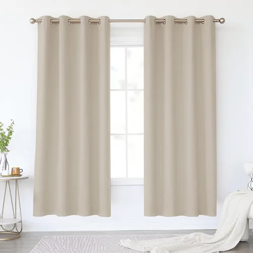 Vista 92 de KEQIAOSUOCAI Cortinas opacas para dormitorio, sala Verde azulado