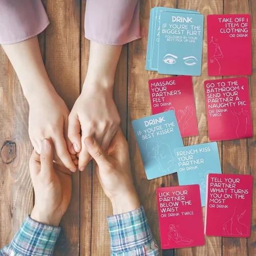 Vista 2 de Juego de beber para parejas para adultos - Emocionado y agotado