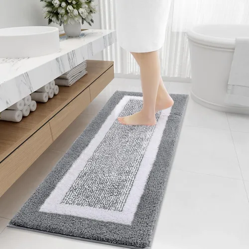 Vista 137 de OLANLY Alfombra de baño de microfibra extrasuave y absorbente, antideslizante, lavable a máquina, de secado rápido, adecuada para suelo de baño