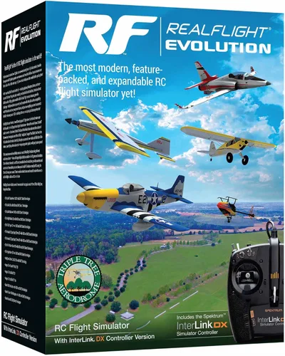 Vista 3 de Software de simulador de vuelo RC REALFLIGHT Evolution con controlador Interlink DX incluido, simuladores RFL2000 compatibles con cascos VR
