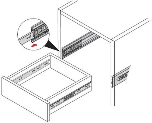Vista 5 de Extensión completa menos ruido rodamiento de bolas de cajón deslizantes, 10 pulgadas, 1 par