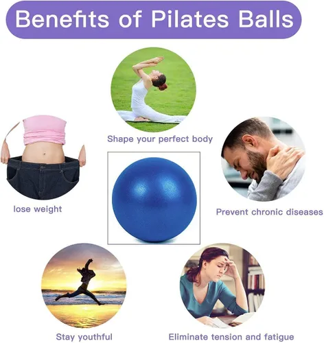 Vista 4 de Mini pelotas de yoga de 9 pulgadas para ejercicios de Pilates Terapia Balance, Equipo para Estabilidad en el Hogar, Entrenamiento Squishy