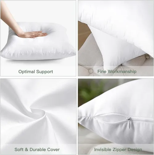 Vista 5 de OTOSTAR Paquete de 2 rellenos de almohada, 20 x 20 pulgadas, cuadrados interiores, suaves, esponjosos, rellenos, rellenos de cojín decorativos