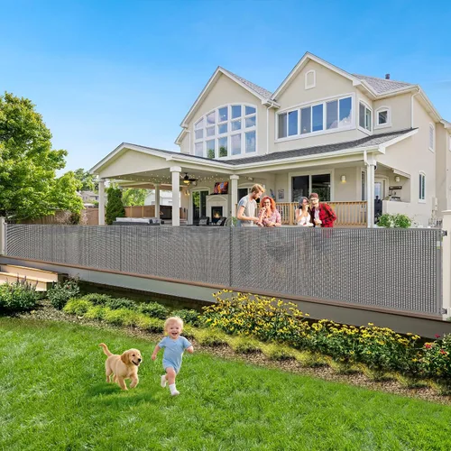 Vista 11 de Puertas de bebé retráctiles reforzadas de 55" de ancho con tiras reforzadas, puerta retráctil para perros interior/exterior para puerta, evita