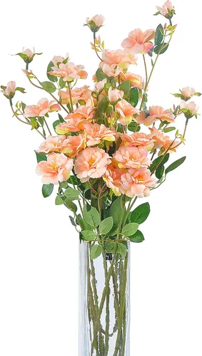 Iceberg rosa artificial, 6 unidades de 29 pulgadas de largo, tallo rosa, flor de cordero para boda, novia, bricolaje, ramo de decoración para el