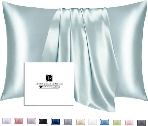 Vista 19 de Ravmix Fundas de almohada de seda con cremallera, de seda de morera de 21 momme para la salud del cabello y la piel, funda de almohada suave, lisa