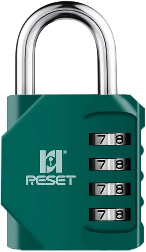 RESET -060 Cerradura de combinación de 4 dígitos Candado al aire libre para la escuela Gimnasio Deportes Casillero Valla Caja de herramientas Puerta