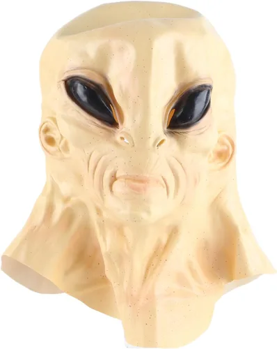 LIANGLIDE Máscara de cabeza de alienígena de Halloween, accesorios para la cabeza de terror, muñeca para adultos y niños, cubierta facial de