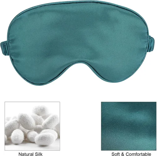 Vista 5 de Máscaras de dormir de seda de 4 piezas, máscara de ojos para dormir, máscaras de ojos para dormir para hombres y mujeres, máscara de dormir