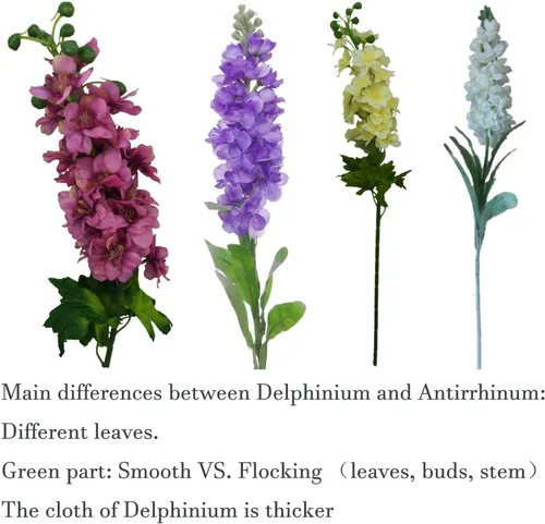 Vista 8 de 6 tallos de 31" Delphinium Ajacis flores artificiales de seda (azul)