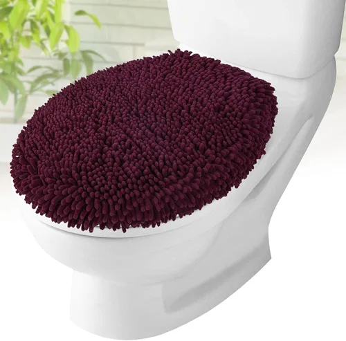 Vista 7 de Mayshine - Cubierta de microfibra tipo shaggy para la tapa del asiento del baño, estándar para baño