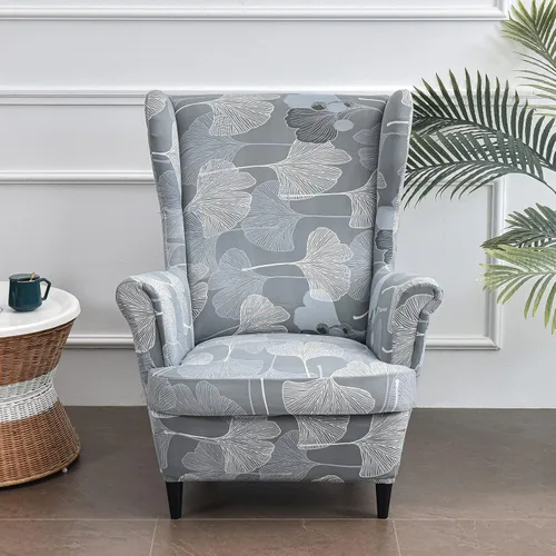 Vista 8 de Eco-Ancheng Funda para silla Wingback, 2 piezas, respaldo de ala, fundas de elastano para sillón con respaldo de ala, fundas para sillón con parte