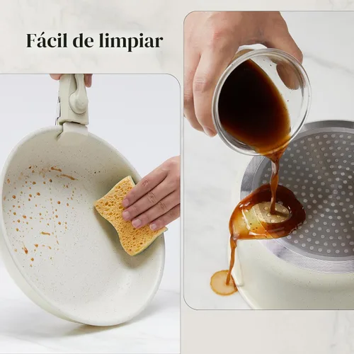 Vista 6 de Sweetcrispy Juego de 12 piezas de ollas y sartenes, juego de utensilios de cocina antiadherente de inducción con mango desmontable, apto