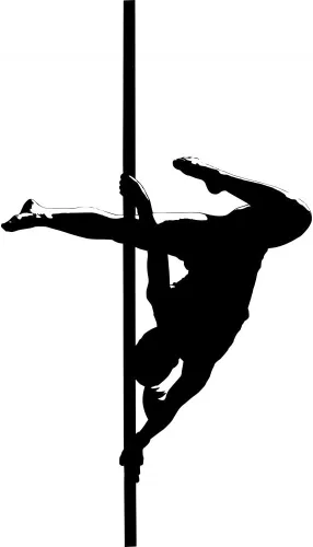 Vista 2 de wallmonkeys wm200878 Pole Dancing Silueta Peel and Stick – Calcomanías de pared