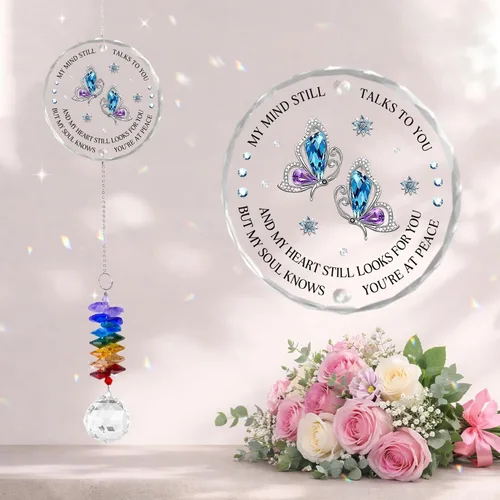 Vista 22 de Adornos de Navidad - Regalo de condolencia para la pérdida de un ser querido - Adorno atrapasueños - Creador de arcoíris de cristal - Decoración