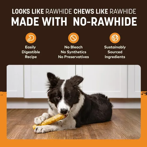 Vista 76 de Earth Animal Masticables sin ocultar – de The Grill Rolls Bacon Cheeseburger Sabor Rawhide Free Medium Dog Chews – 3