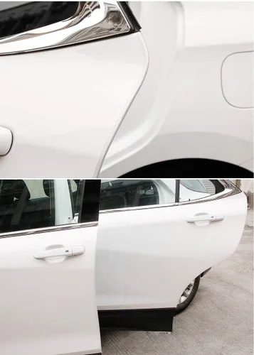 Vista 2 de Protector de puerta de automóvil de 16.4 ft, tira de goma antiarañazos, color blanco