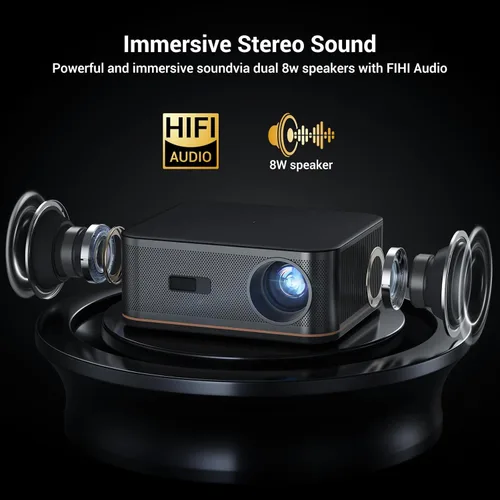 Vista 13 de Proyector de decodificación ANSI 4K 2000 con WiFi y Bluetooth, cine en casa de película HAPPRUN con enfoque automático, pantalla de 300 pulgadas