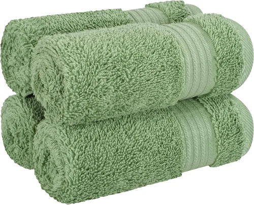 Vista 516 de Cotton Paradise 100% Cotton Turkish Washcloth Set for Bathroom, 4 Piece Soft Absorbent Small Hand Face Towels Wash Rags, Lilac