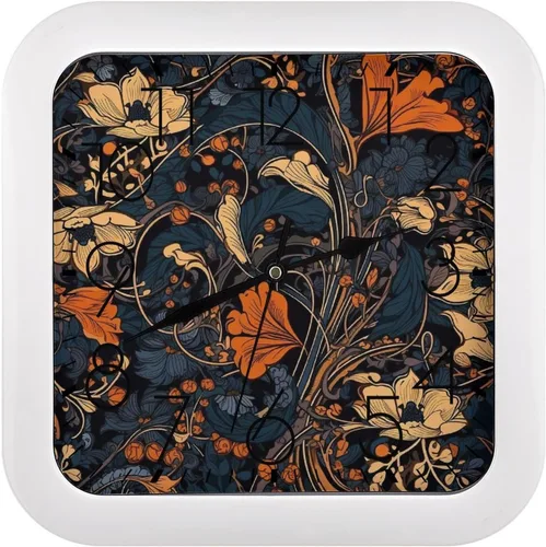 Vista 15 de 10" Square Modern Wall Clock,African Mud Cloth Tribal Print Kitchen Clocks Wall Battery Operated,Silent Non Ticking Unique Funny Cute Wall Clock for