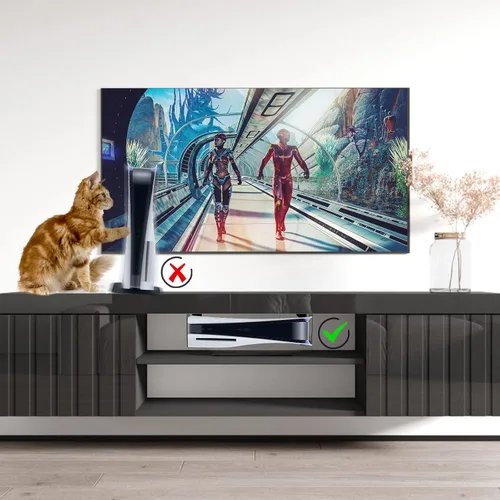 Vista 5 de Under Desk Holder for PS5, Stealth Mount for PS5, Metal Stand Compaitble with Playstation 5 Disc & Digital Edition Console