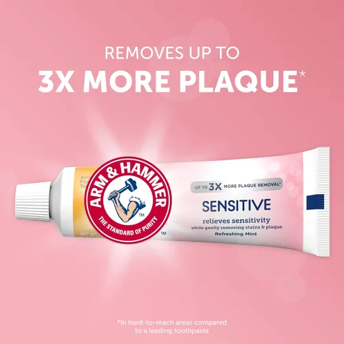 Vista 3 de Arm & Hammer Pasta de dientes sensible, menta refrescante, alivia la sensibilidad, 4.5 onzas (paquete de 12)