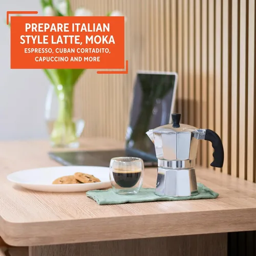 Vista 8 de IMUSA USA B120-41V - Cafetera de aluminio para estufa de café expreso, 1 taza, color plateado