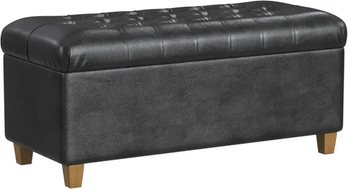 Vista 27 de HomePop Banco de almacenamiento grande copetudo, color marrón antiguo